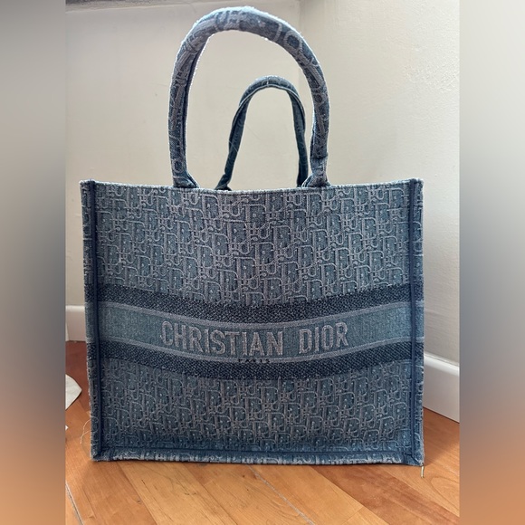 Dior Denim Book Tote Bag - Picture 1 of 6